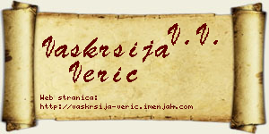 Vaskrsija Verić vizit kartica